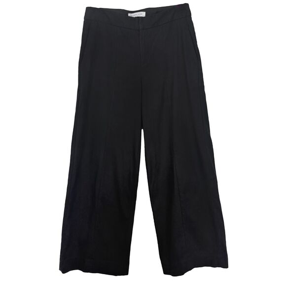 EVERLANE Wide Leg Chino Pant 2 Black Drop Waist Cotton Poplin Baggy Work EUC B55 - Picture 1 of 5